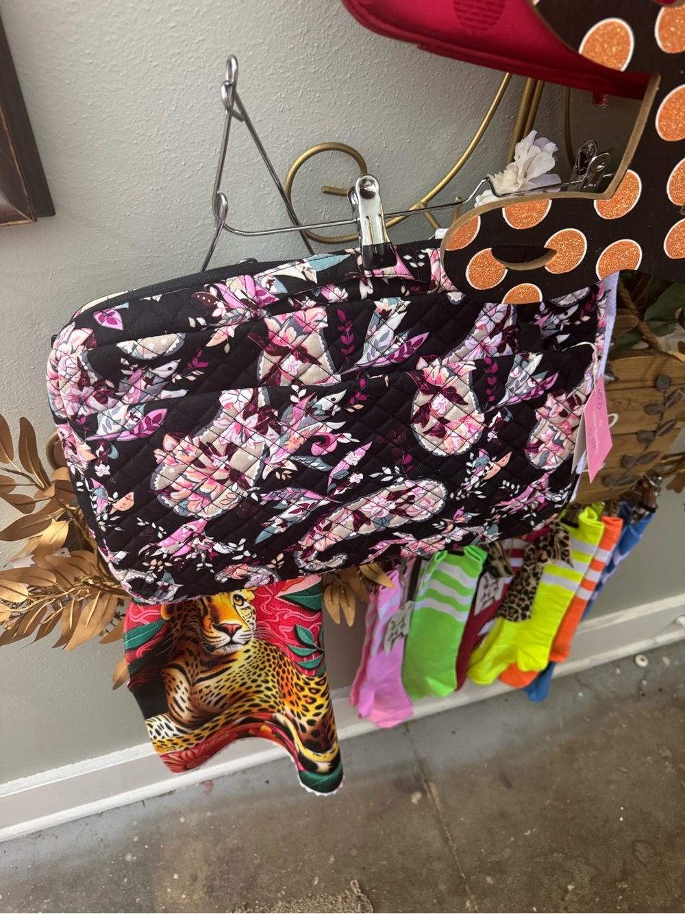 Vera bradley brand new black floral computer bag